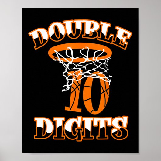 Dubbele cijfers Verjaarddes Jongen 10 Basketba Poster (Voorkant)