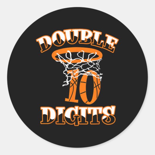 Dubbele cijfers Verjaarddes Jongen 10 Basketba Ronde Sticker (Voorkant)