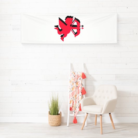Dubbele Cupid Valentijnsdag 2.5x8 Vinyl Spandoek (Insitu)