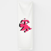 Dubbele Cupid Valentijnsdag 2.5x8 Vinyl Spandoek (Verticaal)