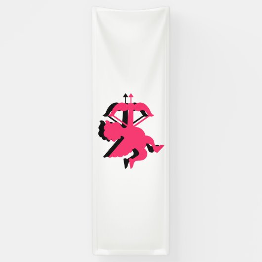 Dubbele Cupid Valentijnsdag 2.5x8 Vinyl Spandoek (Verticaal)