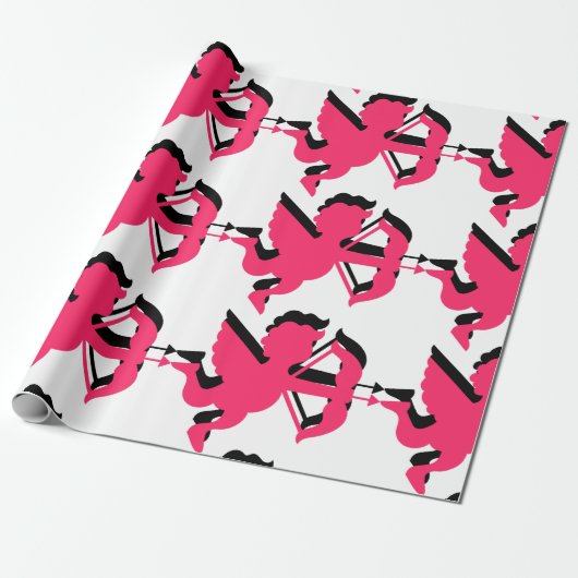 Dubbele Cupid-Valentijnsdag Cadeaupapier (Uitgerold)