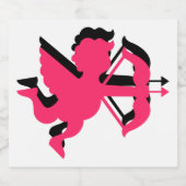 Dubbele Cupid-Valentijnsdag Sparkling Wijnetiket (Enkel label)