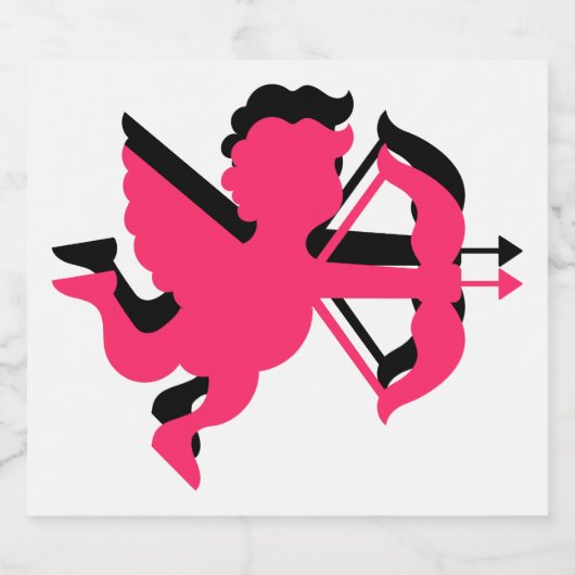 Dubbele Cupid-Valentijnsdag Sparkling Wijnetiket (Enkel label)