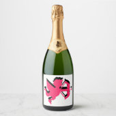 Dubbele Cupid-Valentijnsdag Sparkling Wijnetiket (Voorkant)