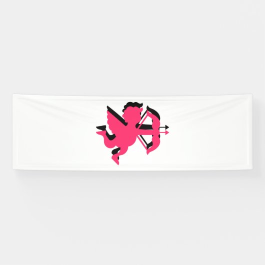 Dubbele Cupido Valentijnsdag 2.5x8 Vinyl Spandoek (Horizontaal)