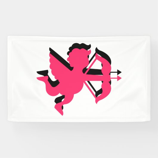 Dubbele Cupido Valentijnsdag 3x5 Vinyl Spandoek (Horizontaal)