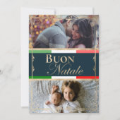 Dubbele Custom Photo Buon Natale Italiaanse Kerstm Feestdagenkaart (Voorkant)