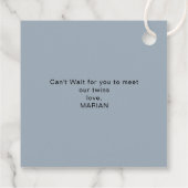 Dubbele dank voor Twin Boys Clothes Favor Bedankjes Labels (Achterkant)