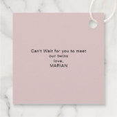 Dubbele dank voor Twin Girls Clothes Favor Bedankjes Labels (Achterkant)