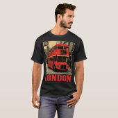 Dubbele Decker Bus naar Londen | Retro Engeland T-shirt (Voorkant volledig)