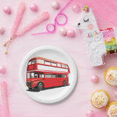 Dubbele Decker Bus Papieren Bordje (Feest)