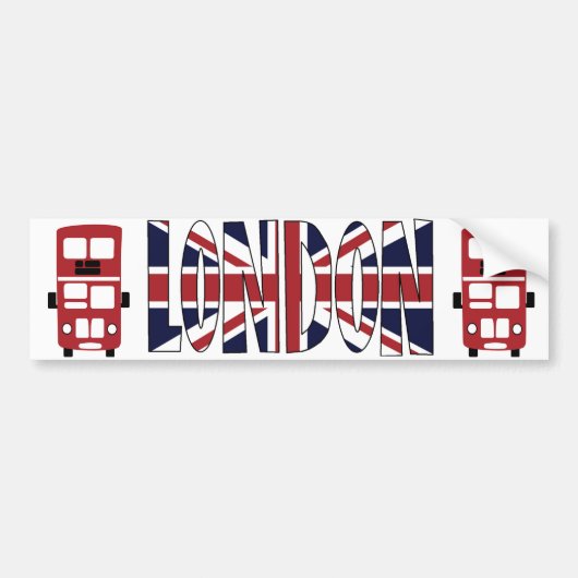 Dubbele deckerbus LONDON-bumper sticker (Voorkant)