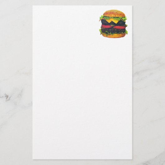 Dubbele Deluxe Hamburger met kaas Briefpapier (Voorkant)
