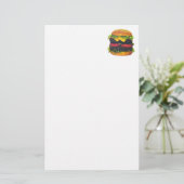 Dubbele Deluxe Hamburger met kaas Briefpapier (Staand voorkant)
