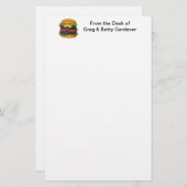 Dubbele Deluxe Hamburger met kaas Briefpapier (Voorkant / Achterkant)