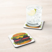 Dubbele Deluxe Hamburger met kaas Drankjes Onderzetter (Rechterzijde)