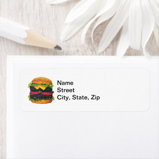 Dubbele Deluxe Hamburger met kaas Etiket (Insitu)