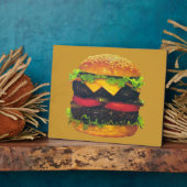 Dubbele Deluxe Hamburger met kaas Fotoplaat (Zijkant)