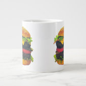 Dubbele Deluxe Hamburger met kaas Grote Koffiekop (Voorkant)