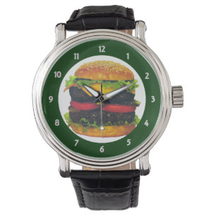 Dubbele Deluxe Hamburger met kaas Horloge