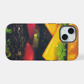Dubbele Deluxe Hamburger met kaas iPhone 15 Hoesje (Achterkant horizontaal)