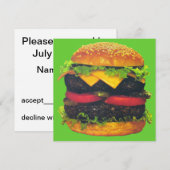 Dubbele Deluxe Hamburger met kaas Kaart (Voorkant / Achterkant)
