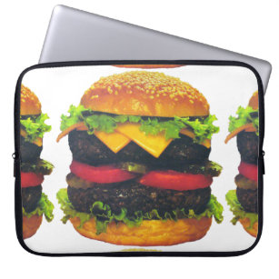Dubbele Deluxe Hamburger met kaas Laptop Sleeve