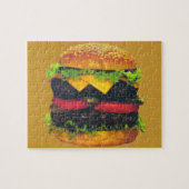 Dubbele Deluxe Hamburger met kaas Legpuzzel (Horizontaal)
