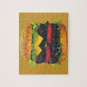 Dubbele Deluxe Hamburger met kaas Legpuzzel (Verticaal)