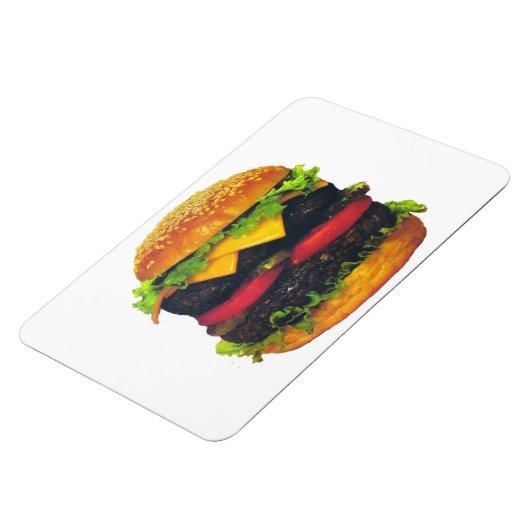 Dubbele Deluxe Hamburger met kaas Magneet (Linkerzijde)