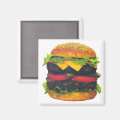 Dubbele Deluxe Hamburger met kaas Magneet (Voorkant / Achterkant)