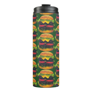 Dubbele Deluxe Hamburger met Kaas Patroon Thermosbeker