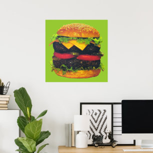 Dubbele Deluxe Hamburger met kaas Poster