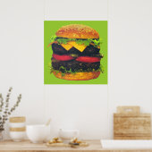 Dubbele Deluxe Hamburger met Kaas Poster (Keuken)