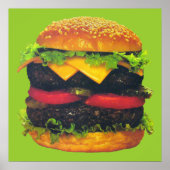 Dubbele Deluxe Hamburger met Kaas Poster (Voorkant)