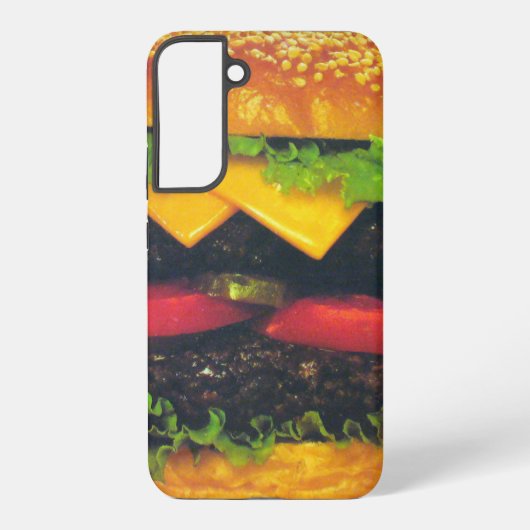 Dubbele Deluxe Hamburger met kaas Samsung Galaxy Hoesje (Achterkant)