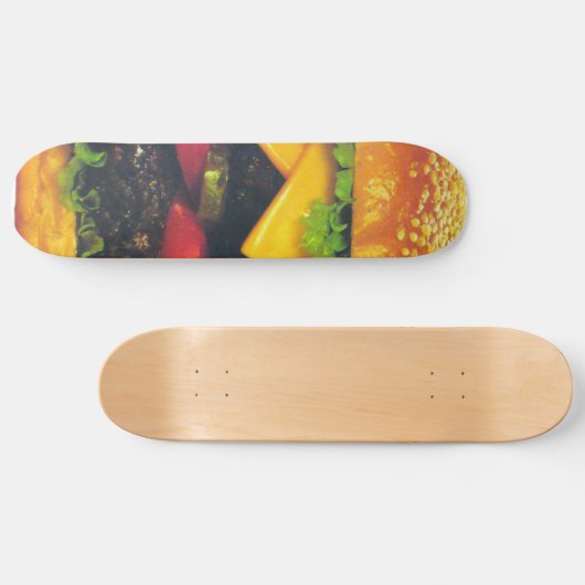 Dubbele Deluxe Hamburger met kaas Skateboard (Horizontaal)