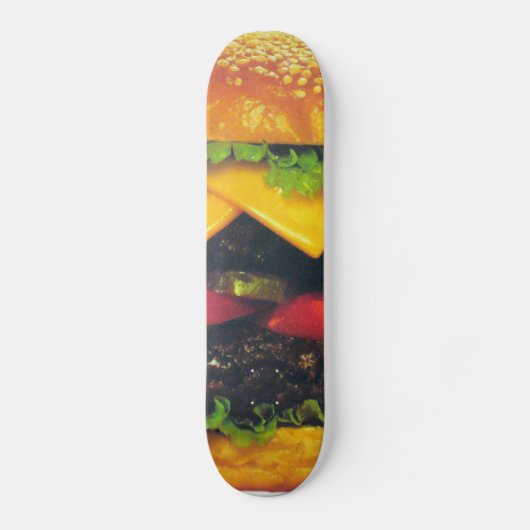 Dubbele Deluxe Hamburger met kaas Skateboard (Voorkant)