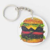 Dubbele Deluxe Hamburger met kaas Sleutelhanger (Voorkant)