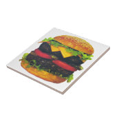 Dubbele Deluxe Hamburger met Kaas Tegeltje (Zijkant)
