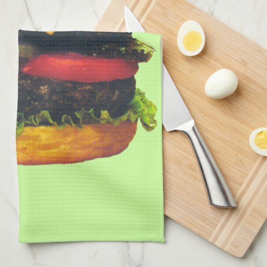 Dubbele Deluxe Hamburger met kaas Theedoek (Quarter Fold)