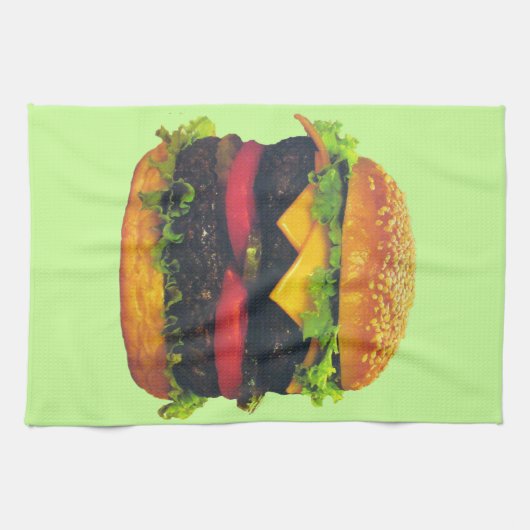 Dubbele Deluxe Hamburger met kaas Theedoek (Horizontaal)