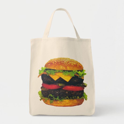 Dubbele Deluxe Hamburger met kaas Tote Bag (Voorkant)
