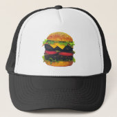 Dubbele Deluxe Hamburger met kaas Trucker Pet (Voorkant)