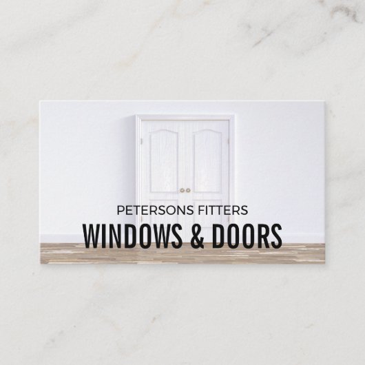 Dubbele deuren, raam- en deurfitter visitekaartje (Voorkant)