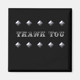 Dubbele Diamant Dank u Magneet ~ zwart en zilver