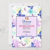 Dubbele dikke vlinder 10 jaar oude vlinders kaart (Achterkant)