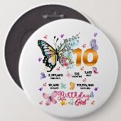 Dubbele dikke vlinder 10 jaar oude vlinders ronde button 6,0 cm (Voorkant /achterkant)