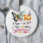 Dubbele dikke vlinder 10 jaar oude vlinders ronde button 6,0 cm (In situ)